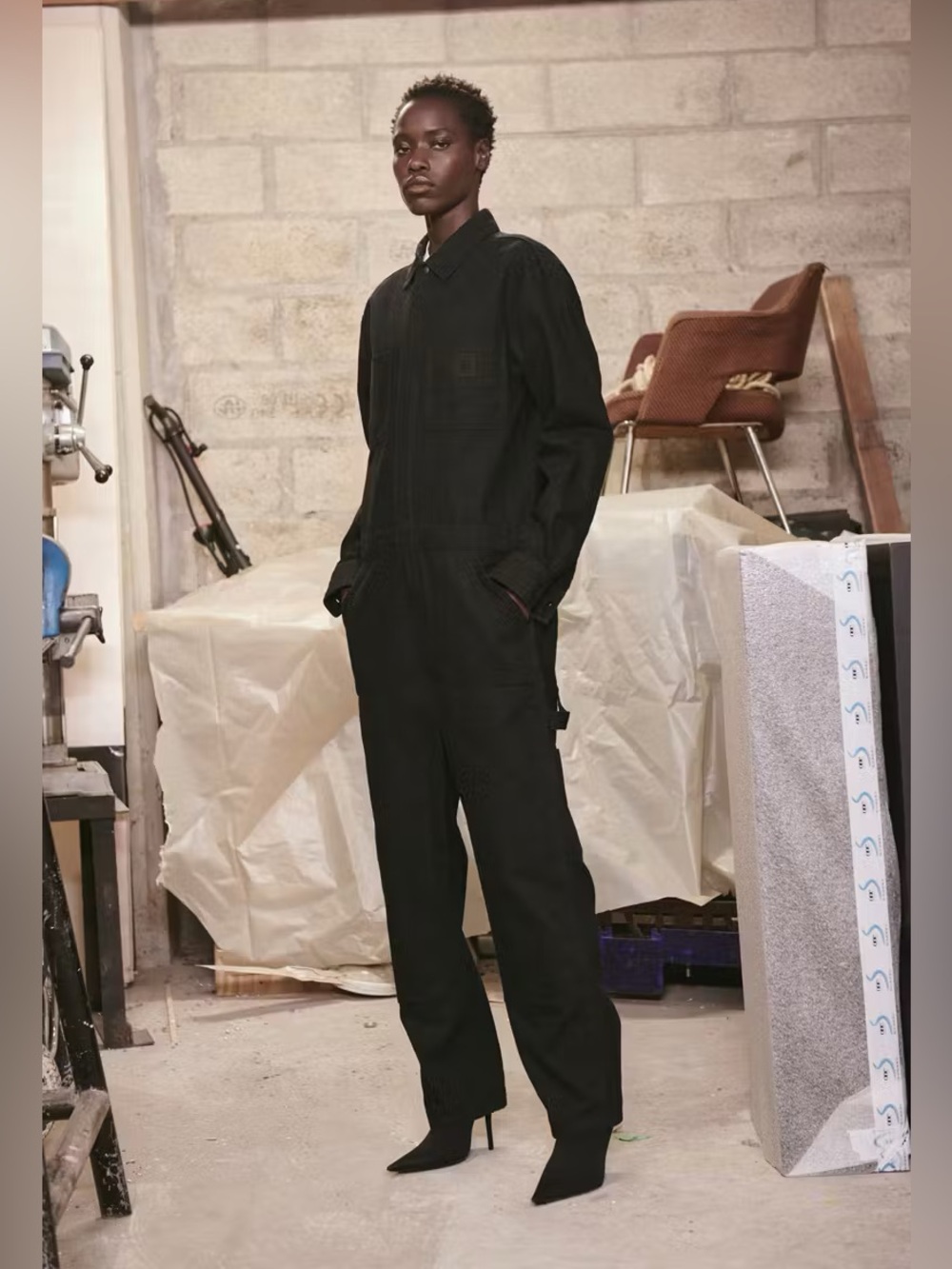 WARDROBE.NYC x Carhartt Boiler Jumpsuit Black Utility Coverall Luxury Designer